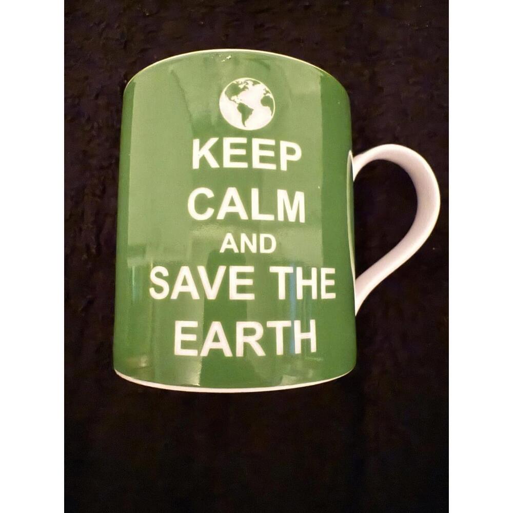 Kent Pottery Mug, Keep Calm and Save the Earth, NWOT